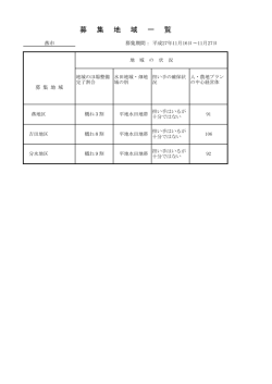募 集 地 域 一 覧