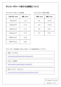 ポリカーボネー ト板の寸法精度について