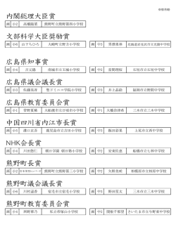 内閣総理大臣賞 文部科学大臣奨励賞 広島県知事賞 広島県議会議長賞