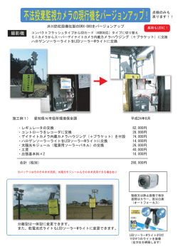 詳しくはこちら - サンシー株式会社の移動式不法投棄監視カメラ＆ダミー