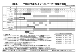 （変更） 平成27年度カントリーエレベーター稼働計画表