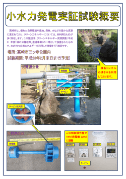 出力 0.5kW 落差 1.5m 高崎市は、優れた自然環境や