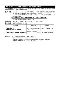 蓄冷式ｸｰﾗｰ・車載ﾊﾞｯﾃﾘｰ式冷房装置導入助成