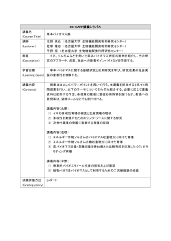 NC-CARP講義シラバス 講義名 (Course Title) 草本バイオマス論 講師