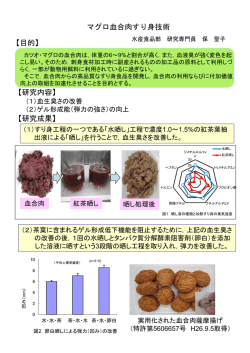 マグロ血合肉すり身技術 【研究内容】 【目的】 【研究成果】