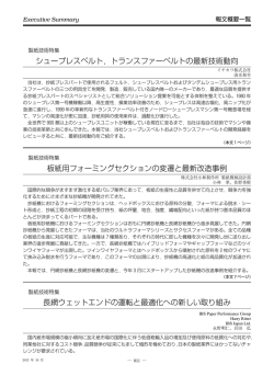 シュープレスベルト，トランスファーベルトの最新技術動向 板紙用