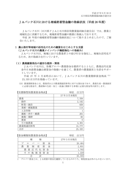 JAバンク石川における地域密着型金融の取組状況