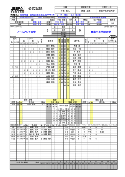 公式記録 - JUFA東北地区大学サッカー連盟
