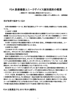 FDA 医療機器ユニークデバイス識別規則の概要