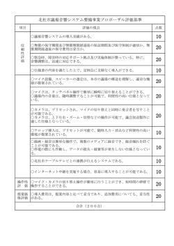 北杜市議場音響システム整備事業プロポーザル評価基準
