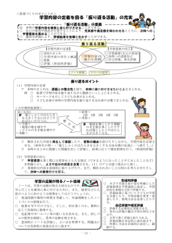 学習内容の定着を図る「振り返る活動」の充実