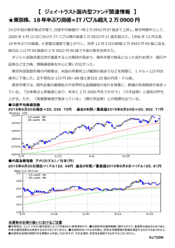 【 ジェイ・トラスト国内型ファンド関連情報 】 東京株、18 年半ぶり高値＝IT