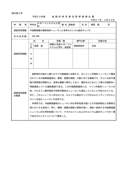 様式第2号 平成26年度 独 創 的 研 究 助 成 費 実 績 報 告 書 平成27