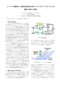 レーザー微細加工・表面改質技術を用いたバイオチップ