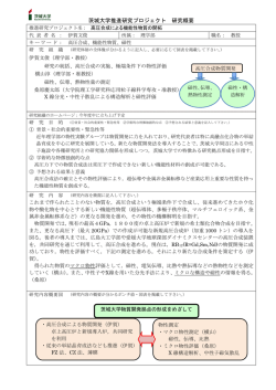 茨城大学推進研究プロジェクト 研究概要