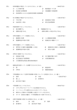 問 1 母体保護法が規定しているのはどれか。2 つ選べ。 ＜99 回午前