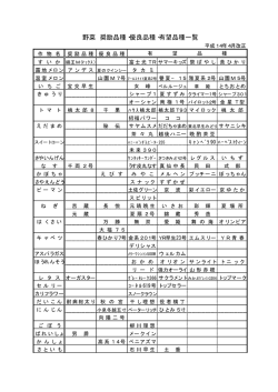 野菜 奨励品種・優良品種・有望品種一覧
