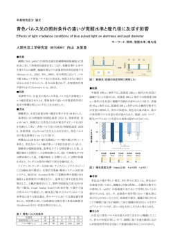 青色パルス光の照射条件の違いが覚醒水準と瞳孔径に及ぼす影響 (467