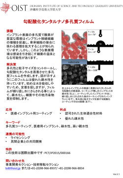勾配酸化タンタルナノ多孔質フィルム