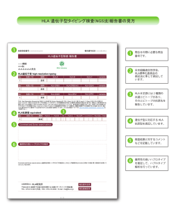 HLA 遺伝子型タイピング検査(NGS法)報告書の見方