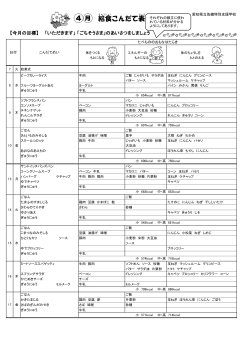 今月のこんだて