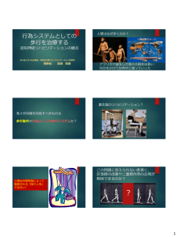 行為システムとしての 歩行を治療する 認知神経リハビリテーションの観点