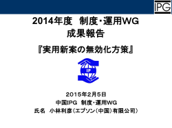 制度・運用WG成果報告「実用新案の無効化方策」