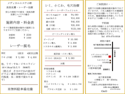 レーザー脱毛 施術内容・料金表