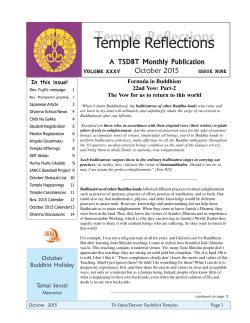 October 2015 - Tri-State/Denver Buddhist Temple