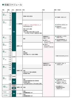 妊娠スケジュール表