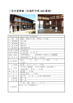 －空き家情報（白鳥町中西 422 番地）