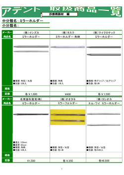 中分類名： 小分類名： ミラーホルダー
