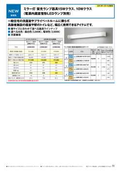 ミラー灯 蛍光ランプ器具15Wクラス、10Wクラス （電源