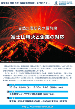 東京海上日動 2015年度自然災害リスクセミナー 2015年11月4日（水）