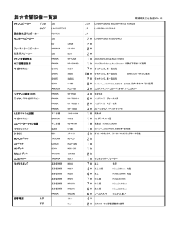 舞台音響設備一覧表 - 常滑市民文化会館