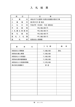入 札 結 果