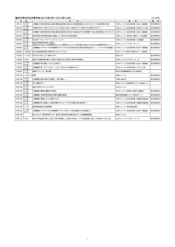 福井大学の主な行事予定（2015年9月～2015年10月）