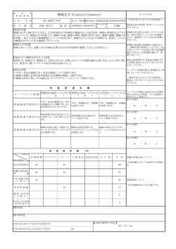 触媒化学 (Catalysis Chemistry)