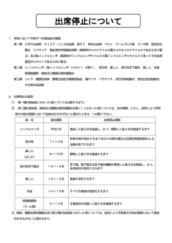 感染症等による出席停止について（pdf）