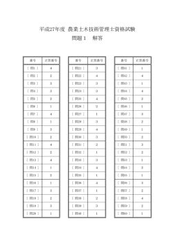 平成27年度 農業土木技術管理士資格試験 問題1 解答