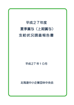 平成27年度 夏季賞与 - 北海道中小企業団体中央会