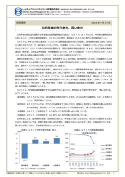 公的年金の売り余力 - しんきんアセットマネジメント投信