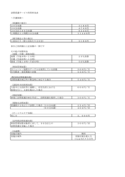 訪問看護サービス利用料金表 ～介護保険～ （看護師の場合） 20分未満
