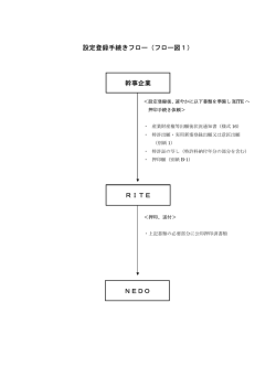 設定登録手続きフロー（フロー図1） 幹事企業 RITE NEDO