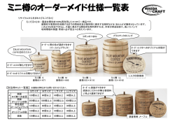 ミニ樽のオーダーメイド仕様一覧表
