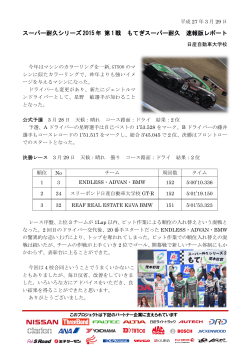3/28, 29 スーパー耐久レースシリーズ2015 第1戦