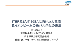 ITER及びJT-60SAに向けた大電流 負イオンビームの長パルス化