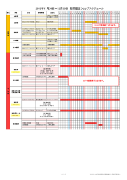 2015年11月30日～12月30日 期間限定ショップ