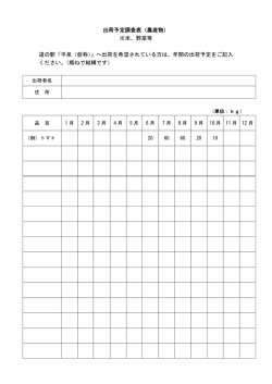 出荷予定調査票