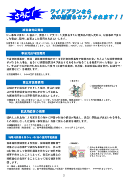 被害者対応費用 第三者医療費用 飲食物自体の損害 事故対応特別費用